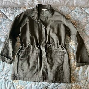 Eileen Fisher light cotton utility jacket. Olive Green size small